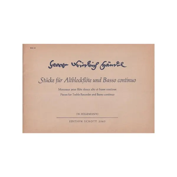 Stucke fur altblockflote und basso continuo