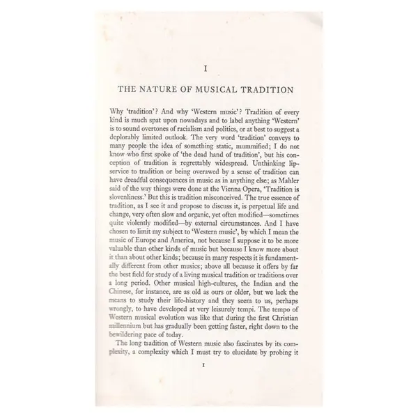 The Tradition of Western Music
