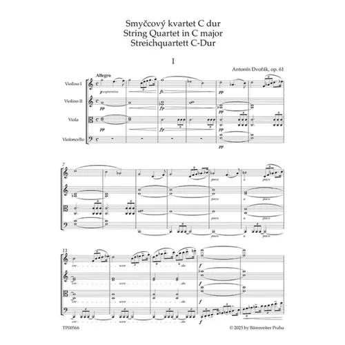 String Quartet no. 11 in C major op. 61 - Study Score
