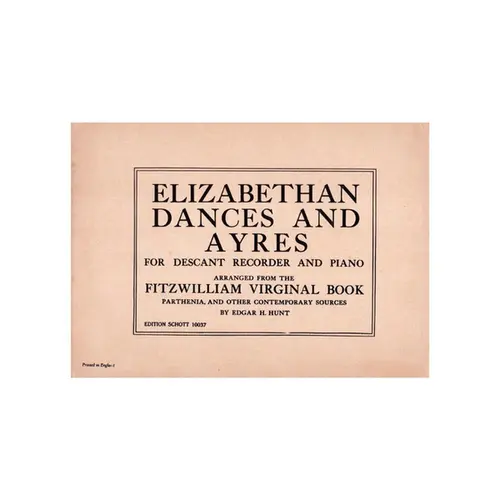 Elizabethan Dances and Ayres for descant recorder and piano