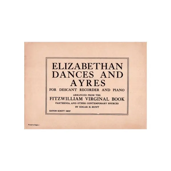 Elizabethan Dances and Ayres for descant recorder and piano