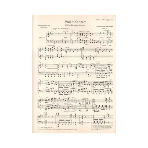 Violin-Konzert D Dur  Op.61   (Rostal) edição antiga