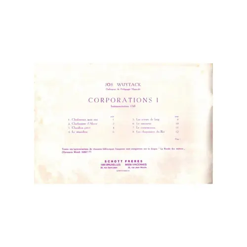 Les Corporations  - Vol.1 avec instrumentarium Orff