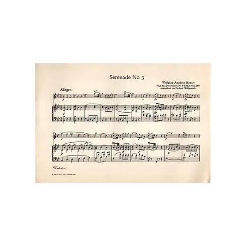 Sechs Serenaden - III B Dur - fur Altblockflote und klavier