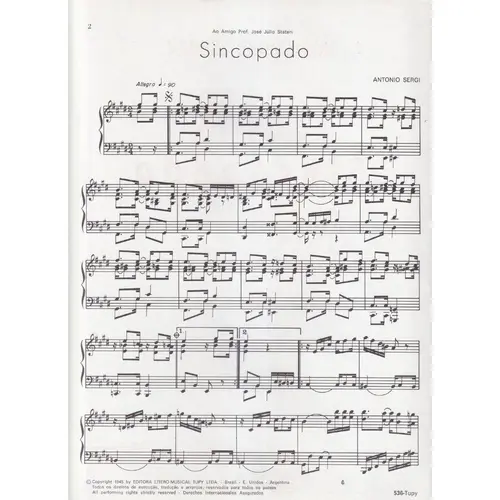 Sincopado - Choro para piano