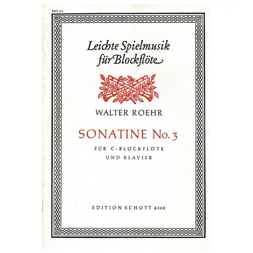 Sonatine N.3 Fur C Blockflote