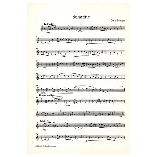 Leichte Spielmusic fur Blockflote - Sonatine
