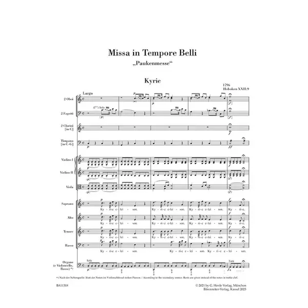 Mass in Time of War Hob. XXII:9 - Score