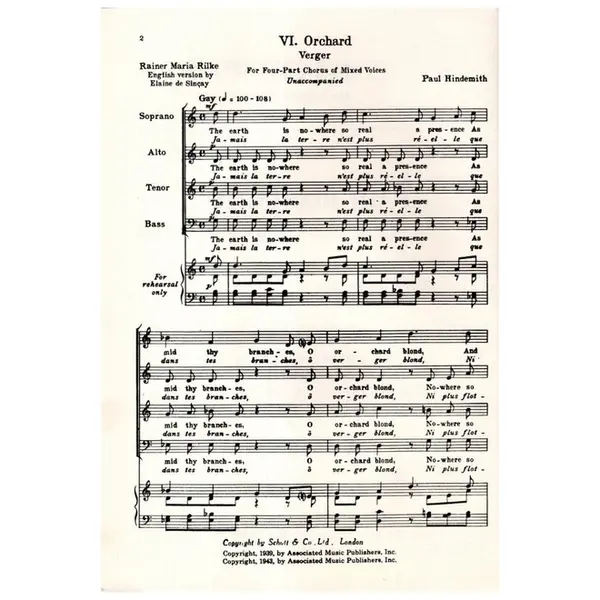 VI. Orchard - Verger - coro 4 vozes