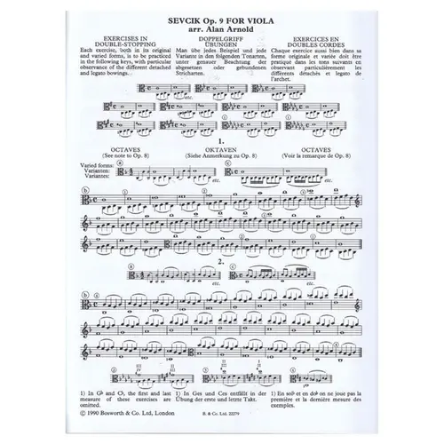 Sevcik for Viola – Opus 9 Preparatory Studies in Double-Stopping