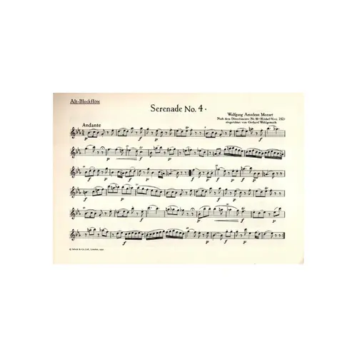 Sechs Serenaden - IV Es Dur - fur altblockflote und piano