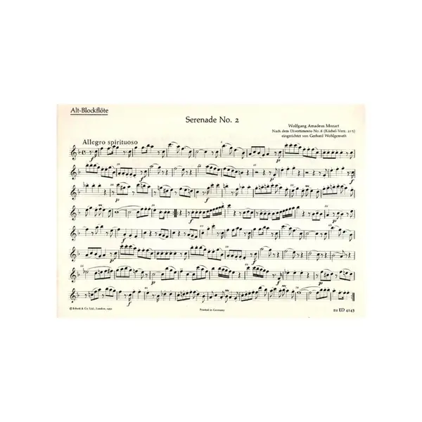 Sechs Serenaden - II F Dur - fur altblockflote und piano