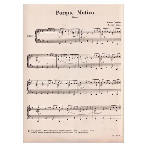 Porque Motivo  - Bolero  (Edição Antiga)
