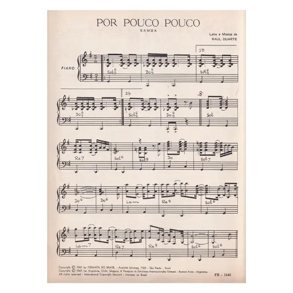 Por Pouco, Pouco  - Samba