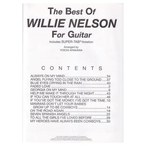 The Best of Willie Nelson For Guitar