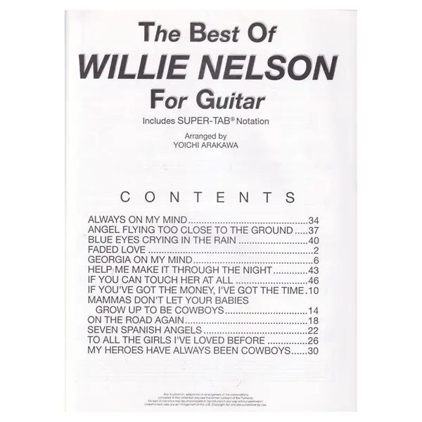 The Best of Willie Nelson For Guitar