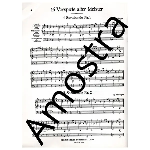 16 preludes of old master for 4 recorders