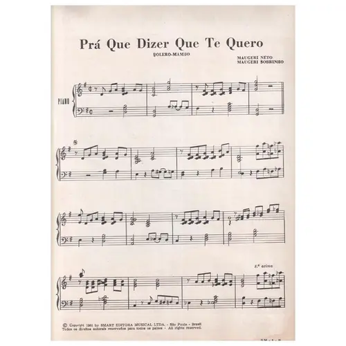 Prá Que Dizer Que Te Quero  - Bolero Mambo