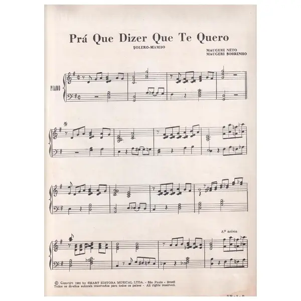 Prá Que Dizer Que Te Quero  - Bolero Mambo
