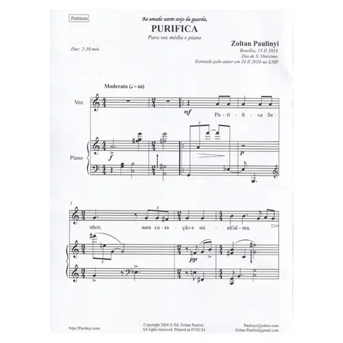 Purifica para voz média e piano