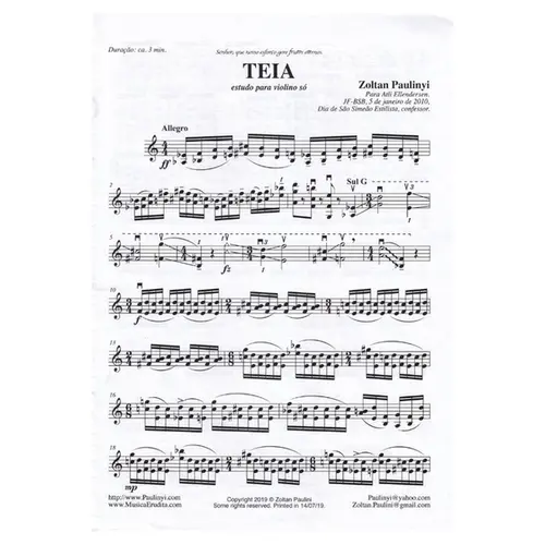 Teia - estudo para violino só