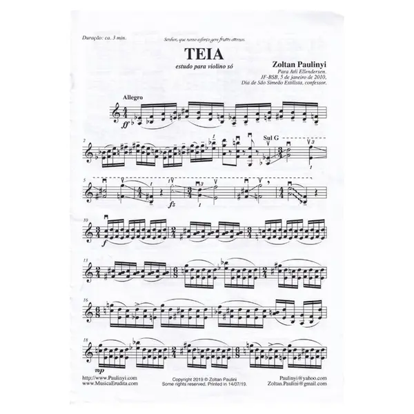 Teia - estudo para violino só