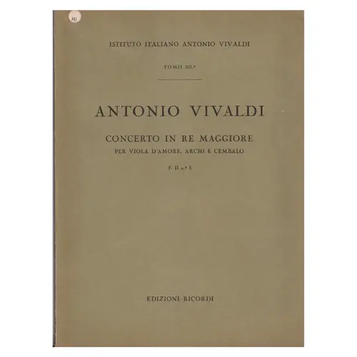 Concerto In Re Mag. F.Ii N.5  (Tomo 337)  ( regente )
