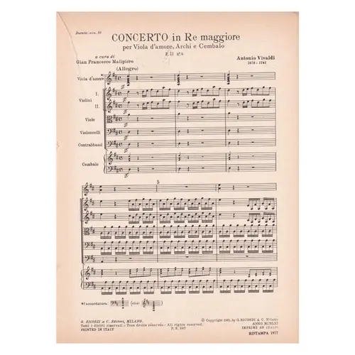 Concerto In Re Mag. F.Ii N.5  (Tomo 337)  ( regente )