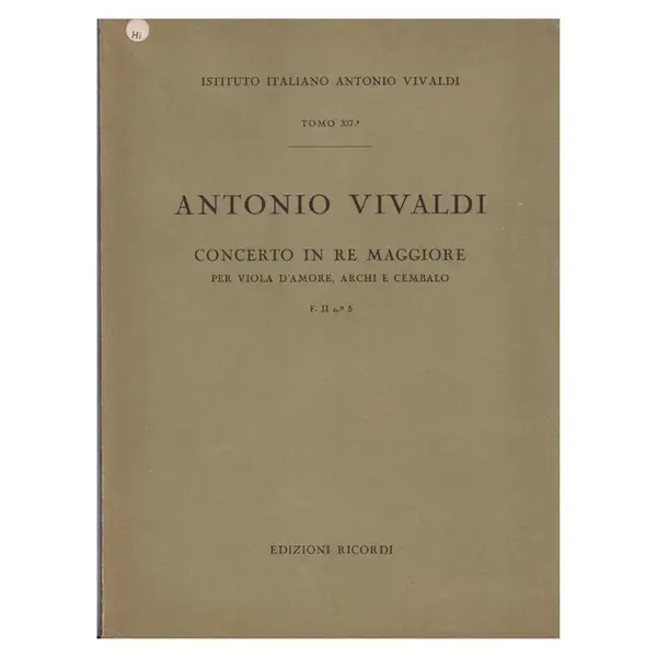 Concerto In Re Mag. F.Ii N.5  (Tomo 337)  ( regente )