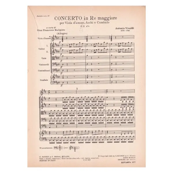 Concerto In Re Mag. F.Ii N.5  (Tomo 337)  ( regente )