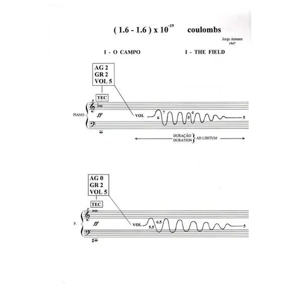 (1.6 - 1.6) x 10 -19 coulombs para flauta, fagote e piano-amplo
