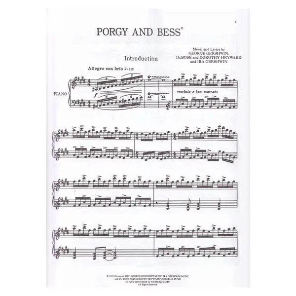 Porgy and Bess Vocal Score