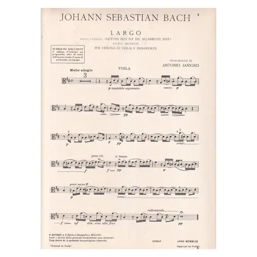 Largo (Dalla Cantata Gottes Zeit..)