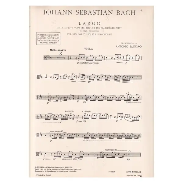 Largo (Dalla Cantata Gottes Zeit..)
