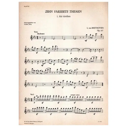 Zehn Variierte Themen  (Tiz Varialt Tema) Op.107 vol.I