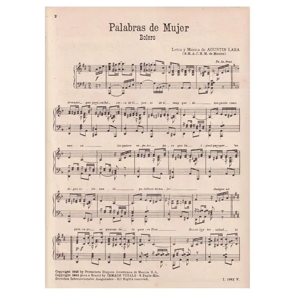 Palabras De Mujer  - Bolero