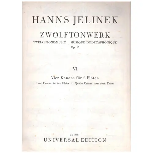 Vier Kanons Fur 2 Floten - Op.15 N.6 - Zwolftonwerk