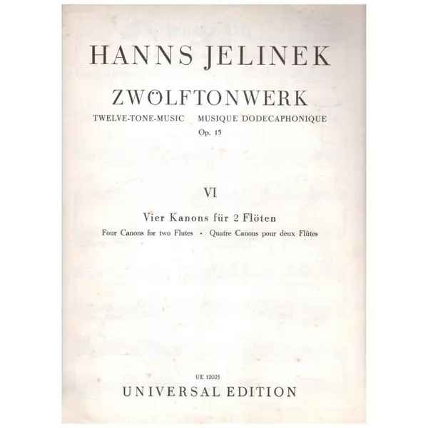 Vier Kanons Fur 2 Floten - Op.15 N.6 - Zwolftonwerk