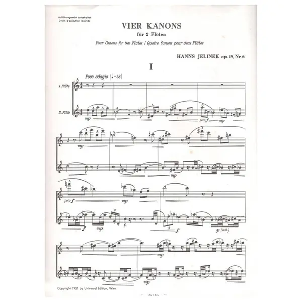 Vier Kanons Fur 2 Floten - Op.15 N.6 - Zwolftonwerk