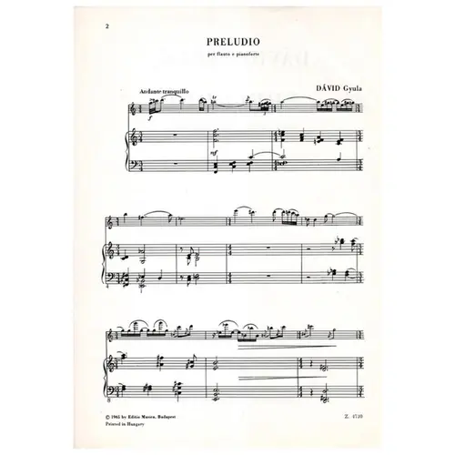Preludio per flauto e pianoforte