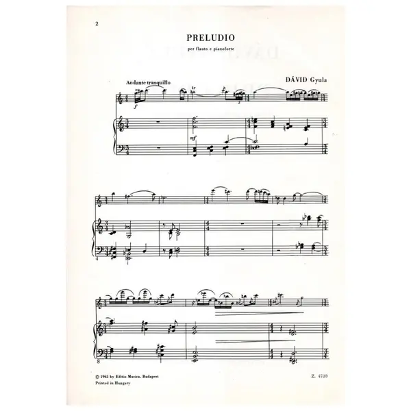 Preludio per flauto e pianoforte