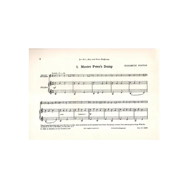 Peter Halfpenny's Tunes for recorder e piano