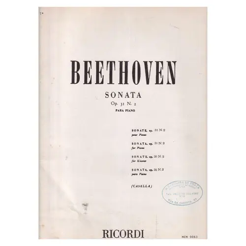 Sonata Op.031 N.2 - Casella