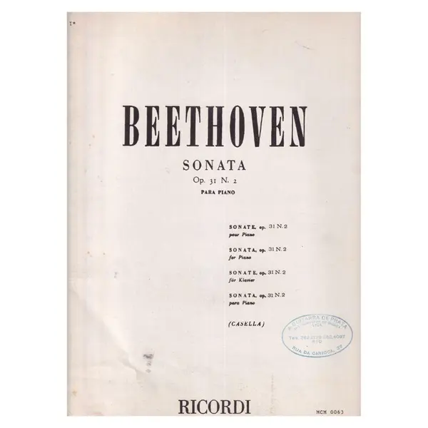 Sonata Op.031 N.2 - Casella