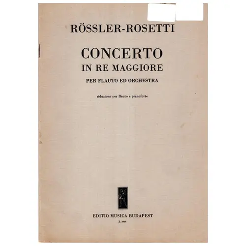 Concerto In Re Maggiore Per Flauto ed orchestra