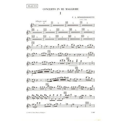 Concerto In Re Maggiore Per Flauto ed orchestra