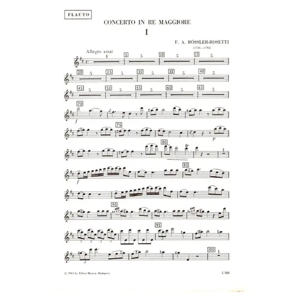 Concerto In Re Maggiore Per Flauto ed orchestra