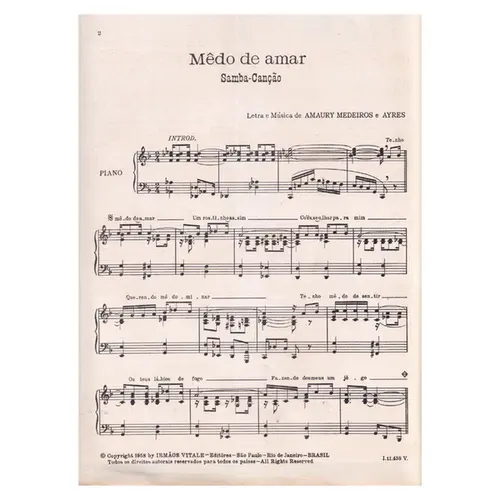 Medo De Amar  - Samba-Canção  (Edição Antiga)