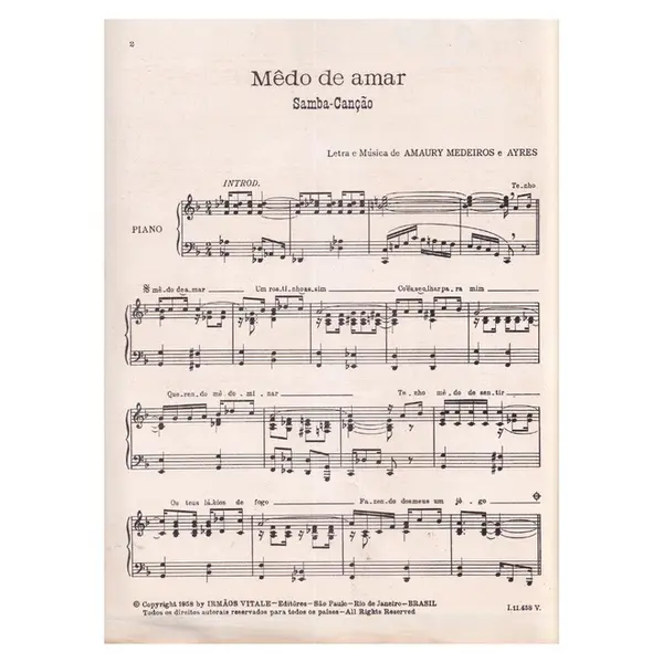 Medo De Amar  - Samba-Canção  (Edição Antiga)