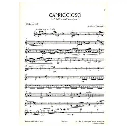 Capriccioso fur Solo-flote und blaserquartett